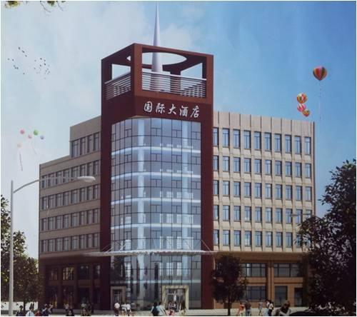 遼寧國(guó)際大酒店1萬(wàn)2千平方米外墻液態(tài)理石漆工程